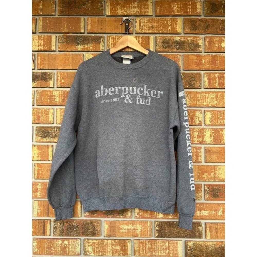 Vintage Fudpucker Trading Co aberpucker & fud Grey Crewneck Sweatshirt L